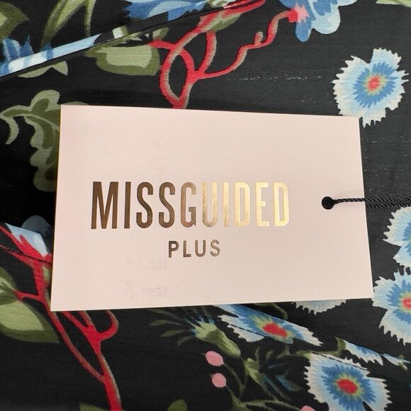 Missguided Plus Floral Wrap Over Dress Size 18 NWT - Picture 8 of 12